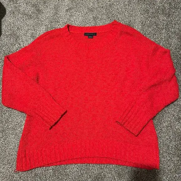 SANCTUARY Women's Popcorn Crew Neck Sweater Size L In Red - Picture 3 of 9